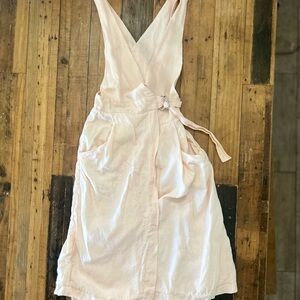 Sleeveless Wrap Midi Dress in Pale Pink with Side Tie